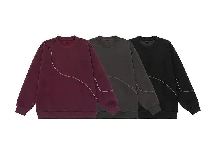 Lined Contrast Casual Fit Crewneck