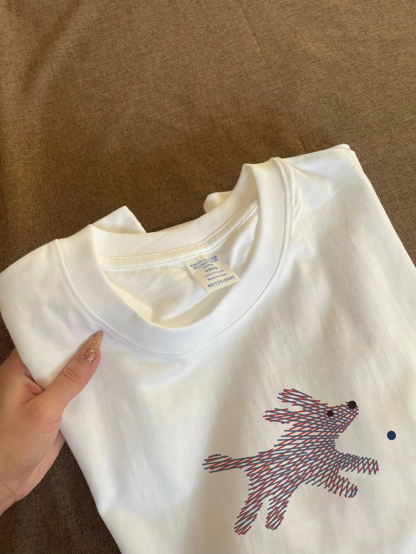 Vintage Striped Pup Longsleeve T-Shirt