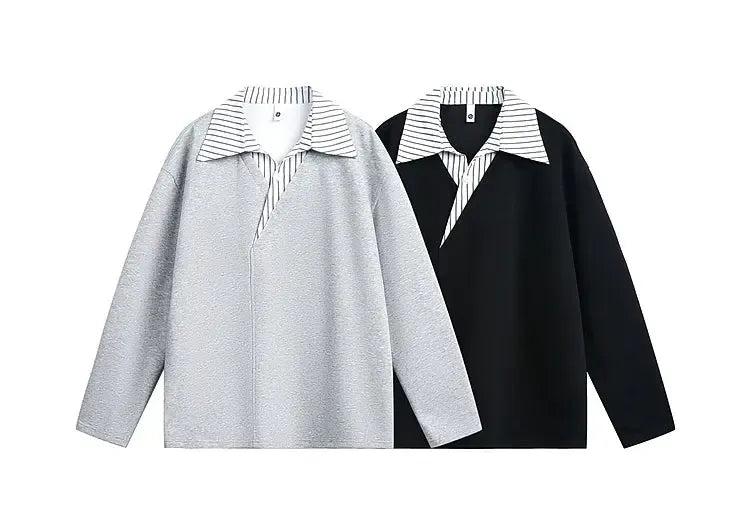 College Style Striped Collar Polo