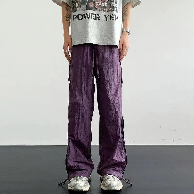 Mesh Paneled Tech Parachute Pants