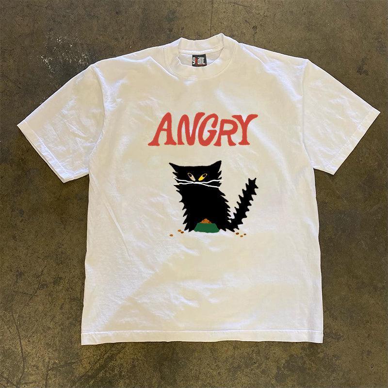Vintage Angry Black Cat T-Shirt