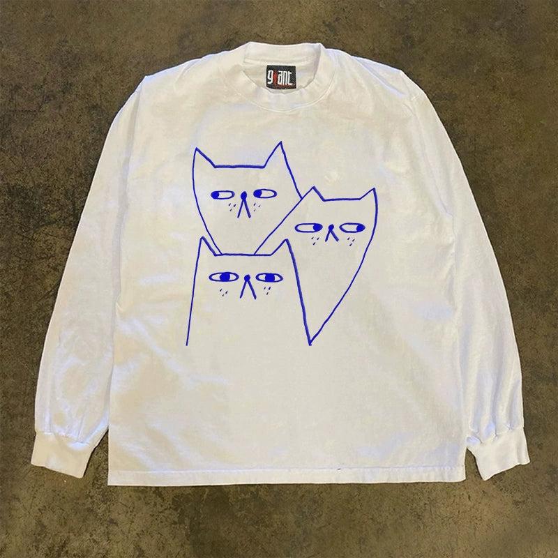 Vintage Blue Cats Trio T-Shirt