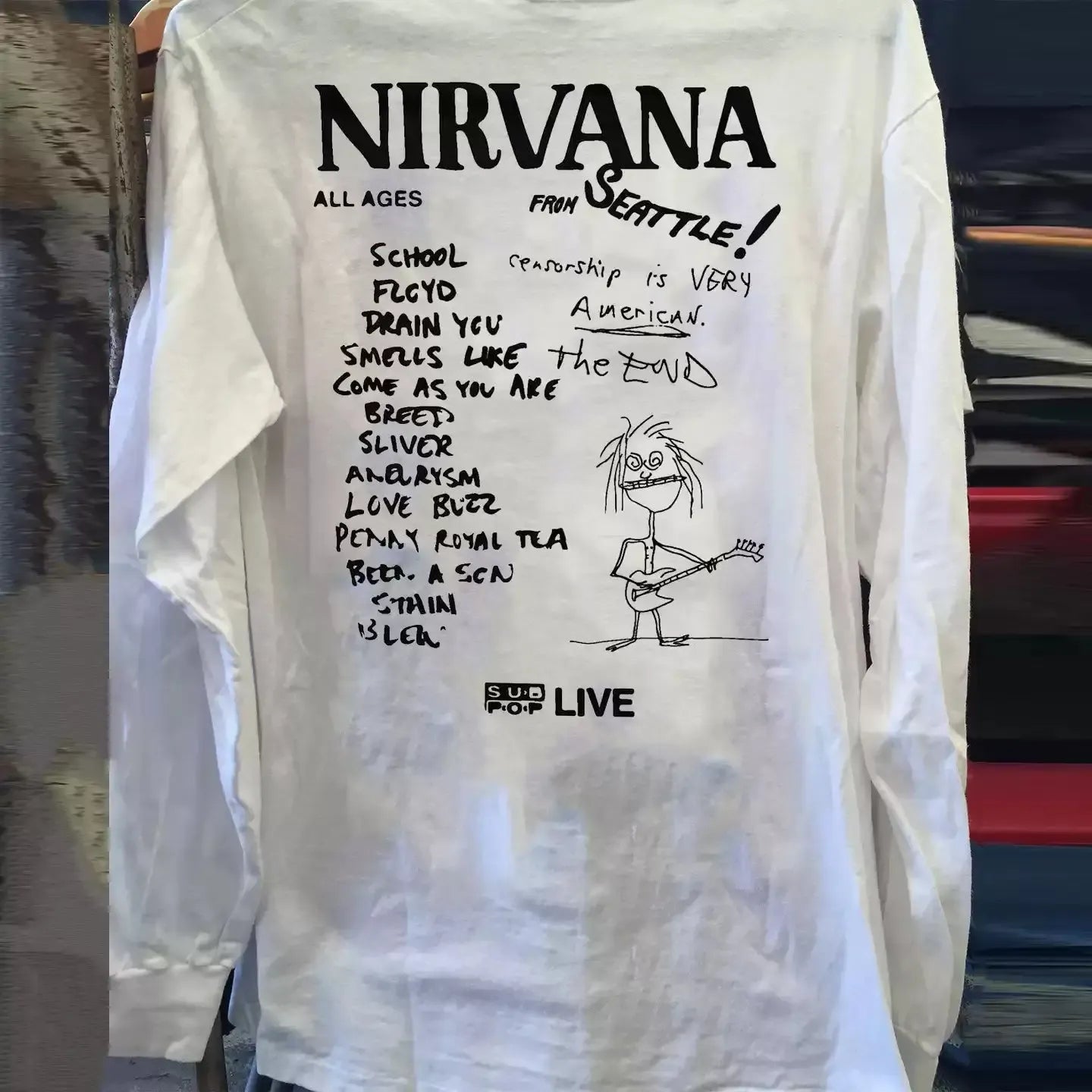 Vintage N!rvana Seattle Sub P0p Live Long Sleeve T-Shirt