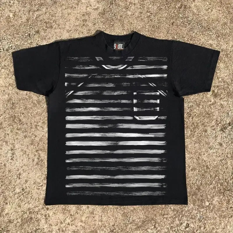 Vintage Abstract Brushed Pattern T-Shirt