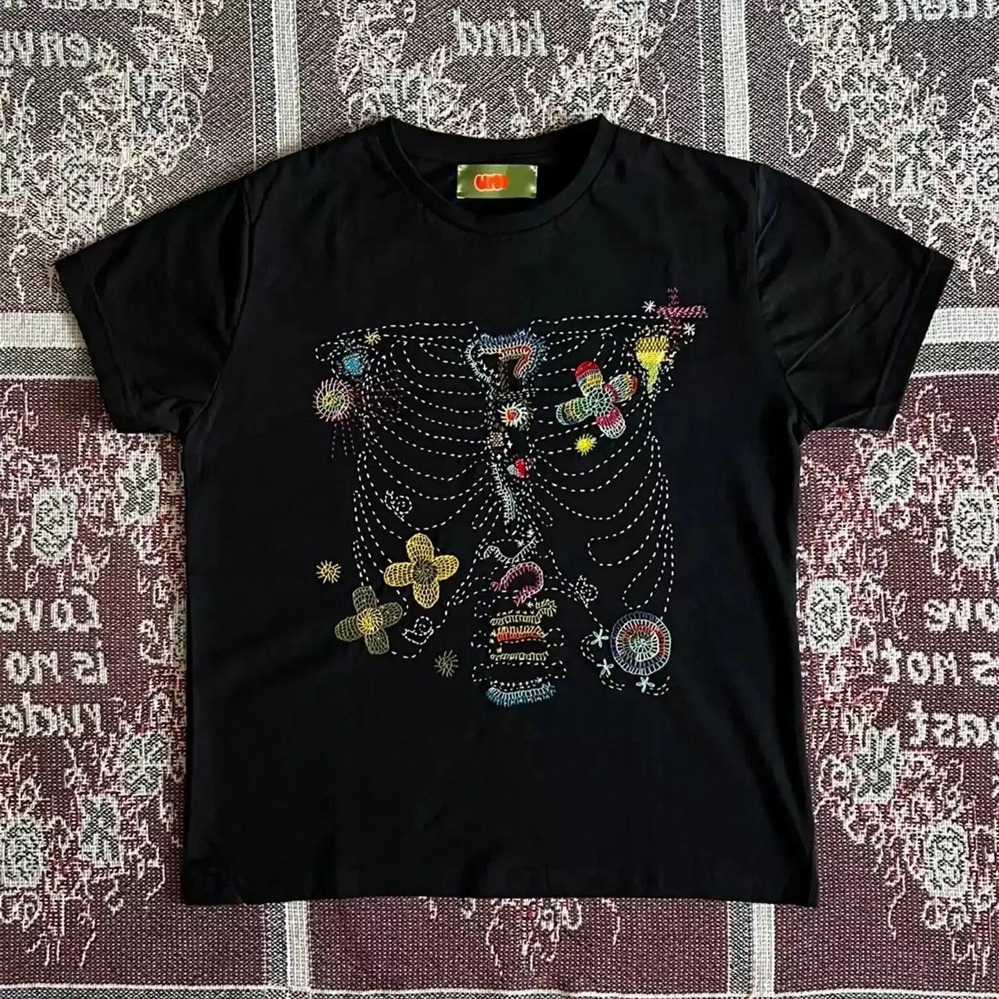 Vintage Floral Ribs T-Shirt