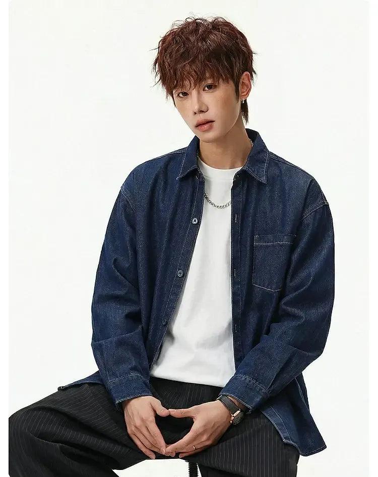 Washed Pocket Detail Denim Shirt