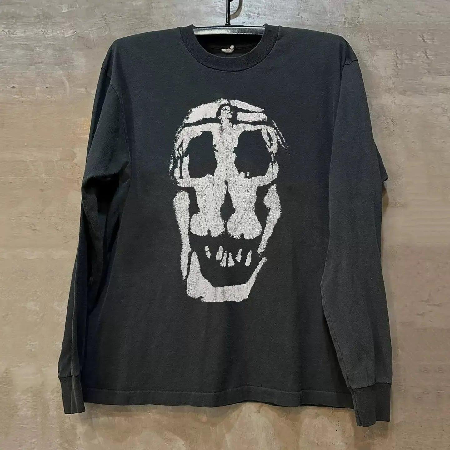 Vintage S@lvador D@li Skull Longsleeve T-Shirt