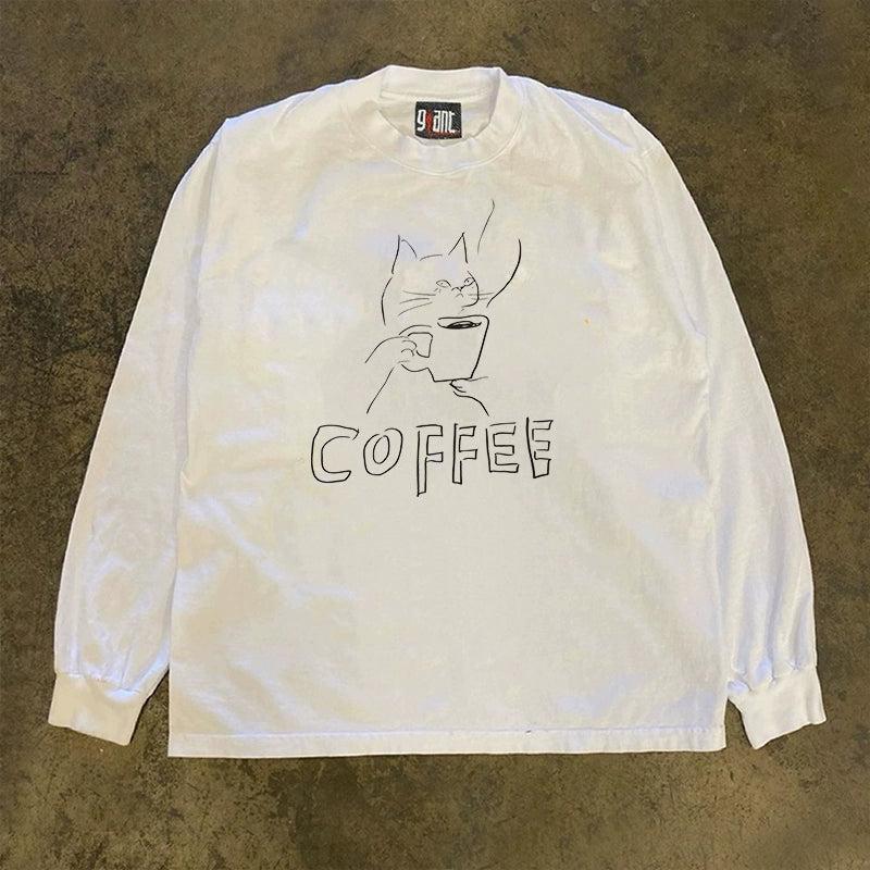 Vintage Coffee Cat T-Shirt