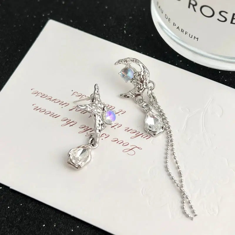 Star and Moon Stone Earrings