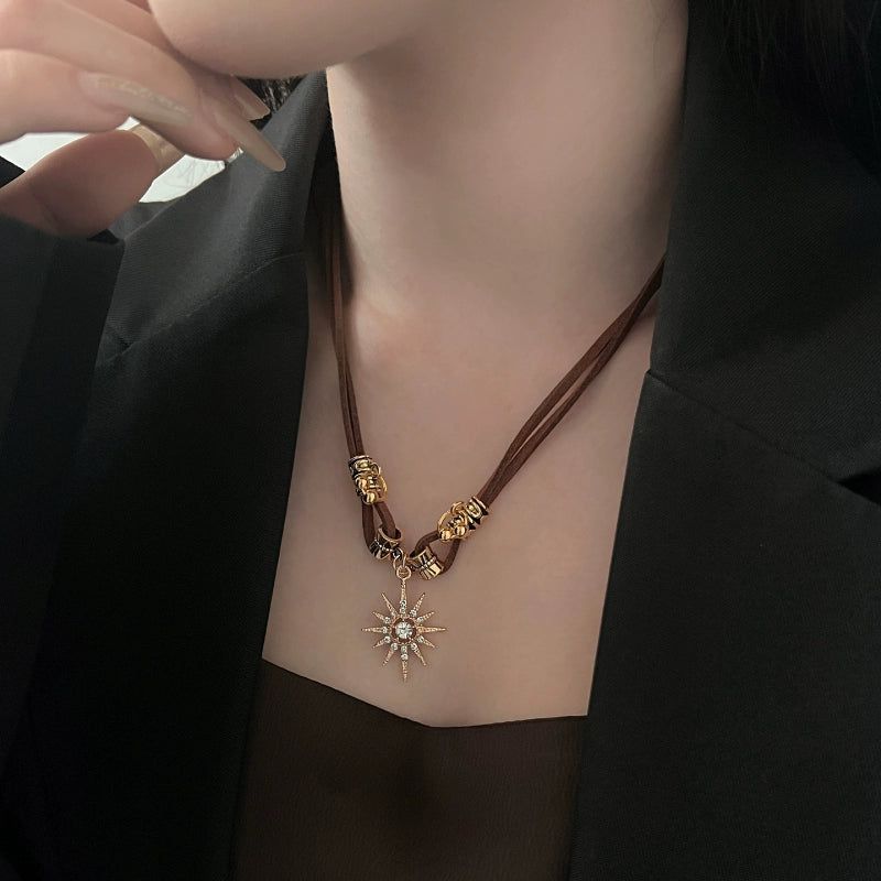 Double Layer Sun and Star Necklace