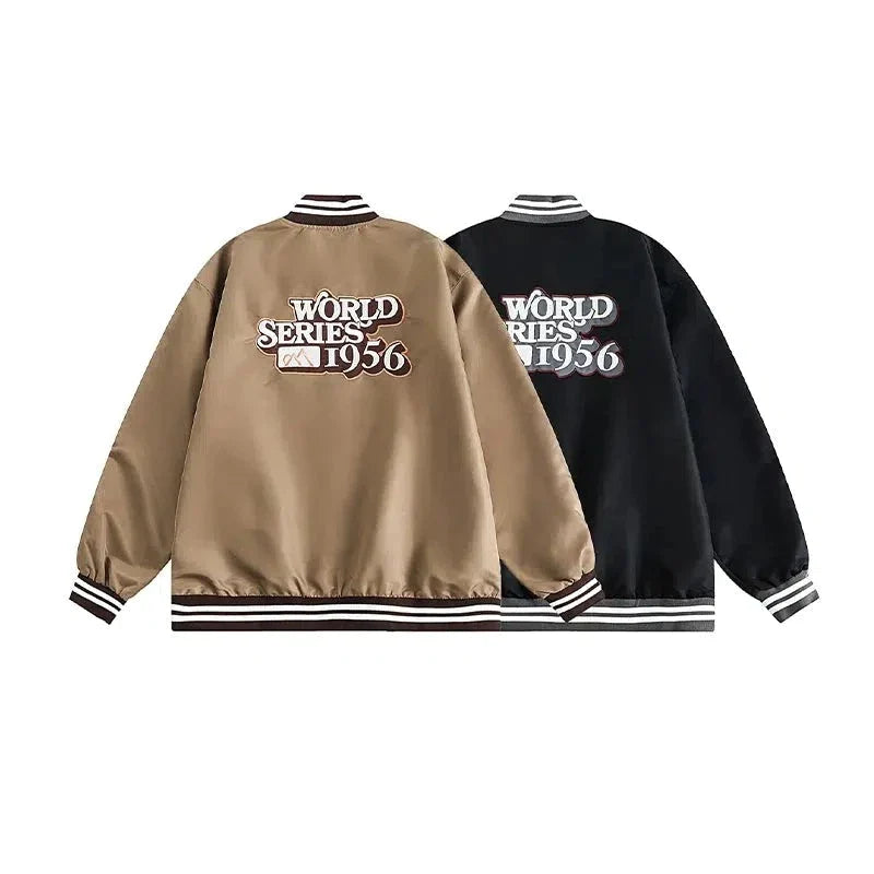 Stitched Text Varsity Jacket