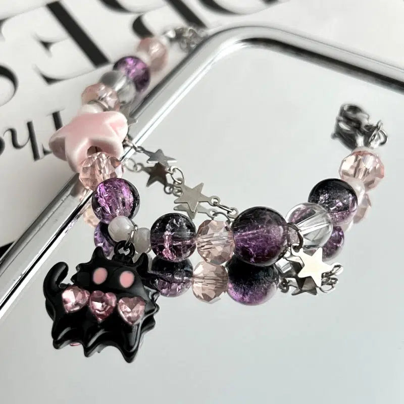 Black Cat Beaded Bracelet