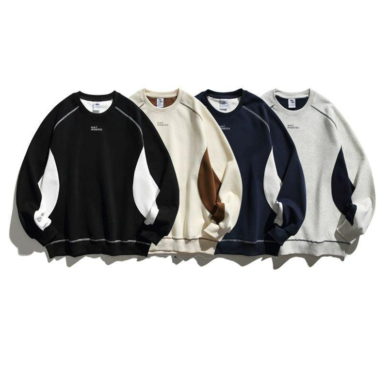 Casual Side Contrast Crewneck