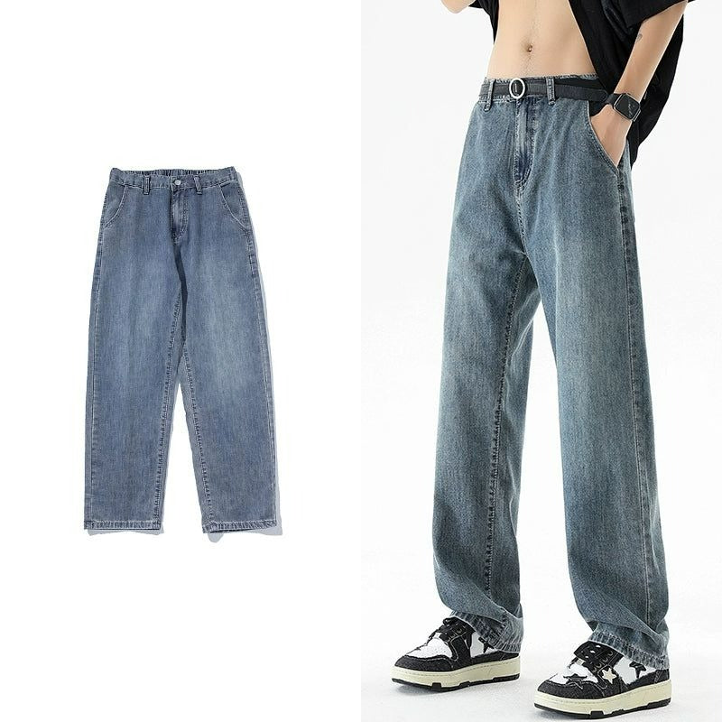 Basic Washed Straight Jeans