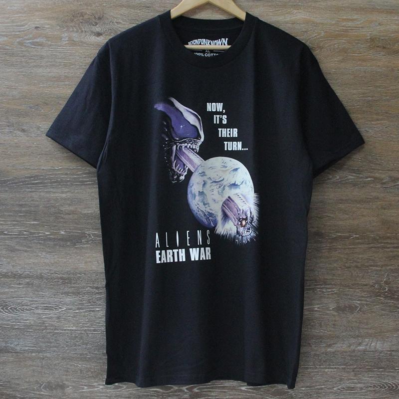 Vintage Aliens Earth Wars Tee Shop Streetwear Fashion T-Shirt Streetwear Kitchen