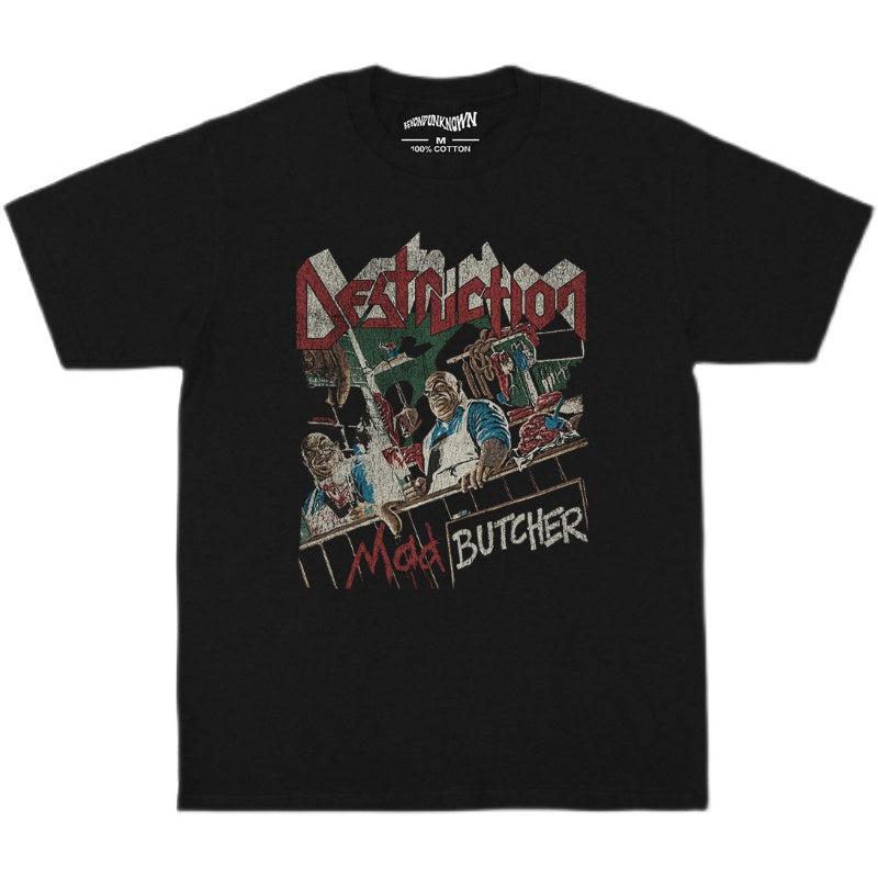 Vintage Mad Butcher Tee Shop Streetwear Fashion T-Shirt Streetwear Kitchen