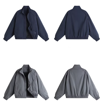 Stand Collar Ruched Hem Jacket