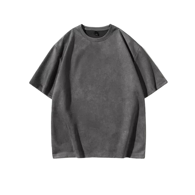a grey t - shirt on a black background