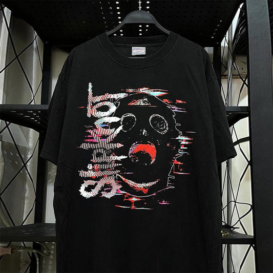 Vintage Sl!pknot Glitch Face T-Shirt