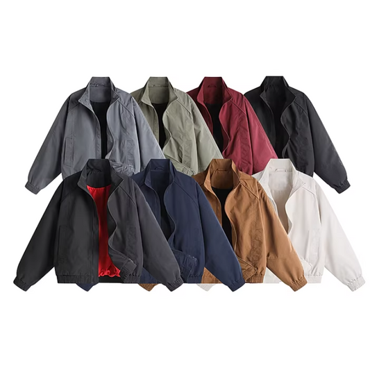 Stand Collar Ruched Hem Jacket