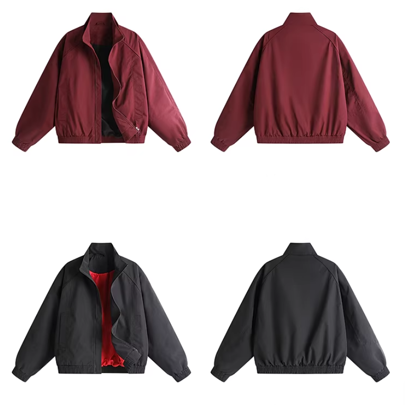Stand Collar Ruched Hem Jacket