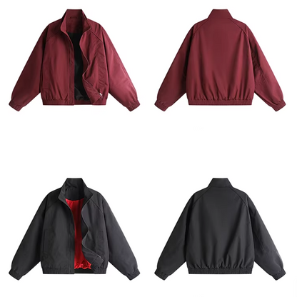 Stand Collar Ruched Hem Jacket