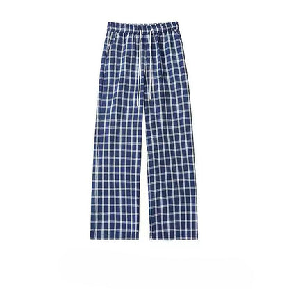 Drawcord Checkered Sports Pants