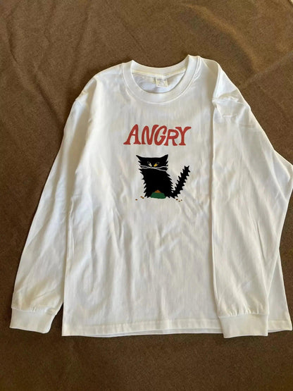 Vintage Angry Cat Longsleeve T-Shirt