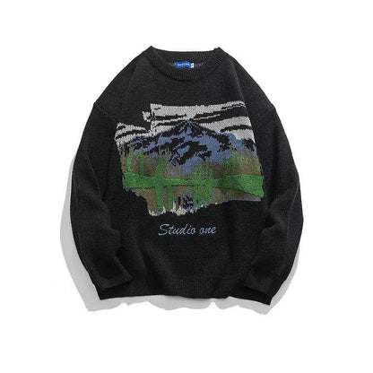 Vintage Jacquard Crewneck Sweater