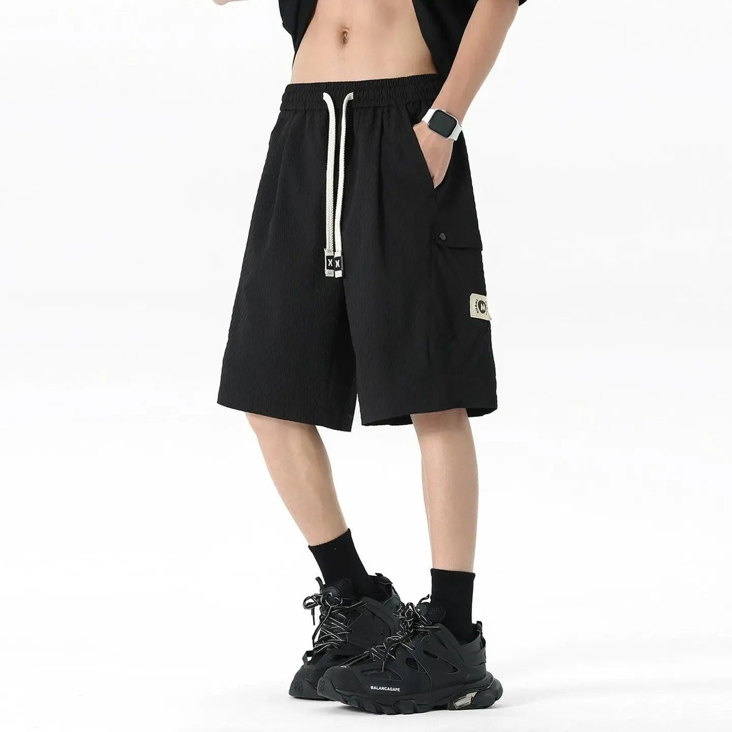 Textured Cargo Pocket Shorts