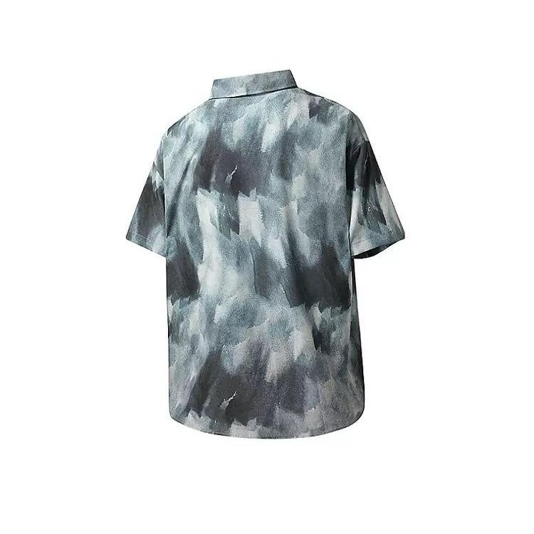 Gradient Tie-Dye Short Sleeve Shirt