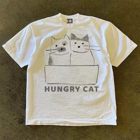 Vintage Hungry Cat T-Shirt
