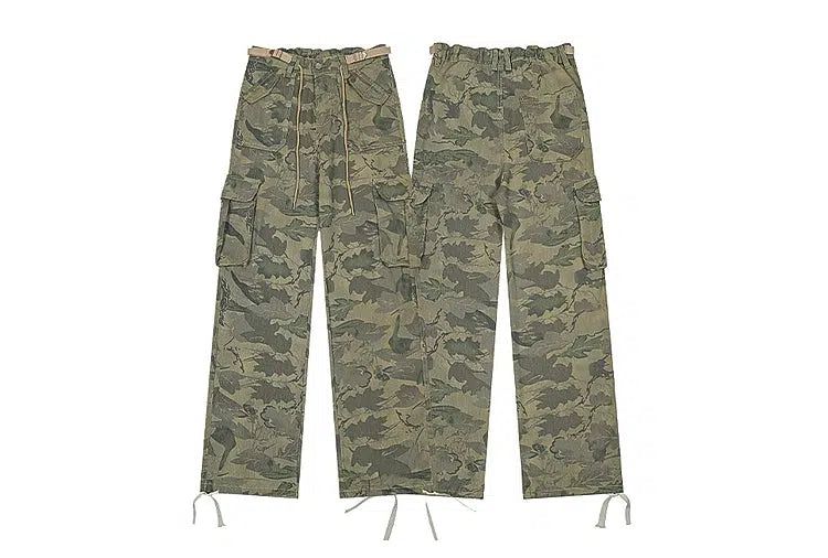 Drawstring Camouflage Cargo Pants