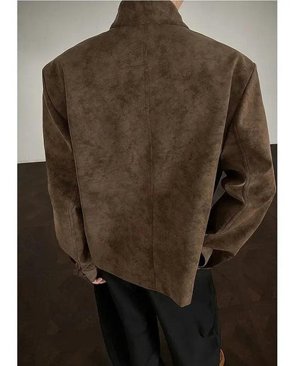 Zip Pocket Moto Micro Suede Jacket