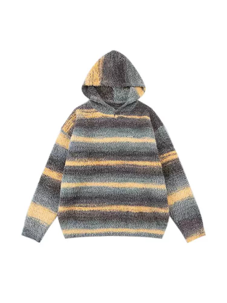 Cozy Stripes Knit Hoodie