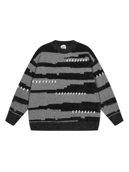 Patched Stripes Sweater