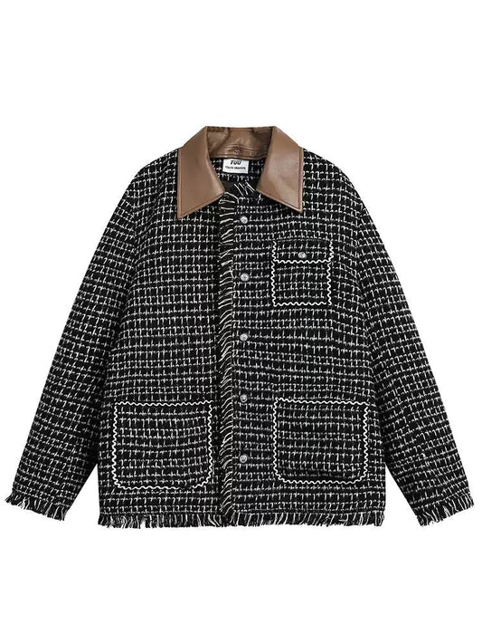 Checked Raw Edge Jacket