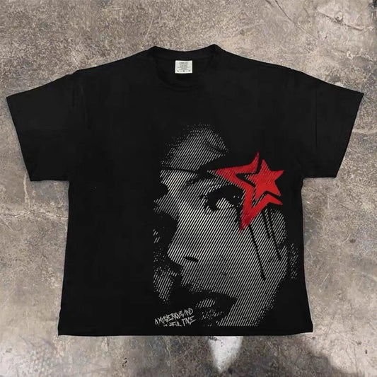 Vintage Red Star F@ce T-Shirt