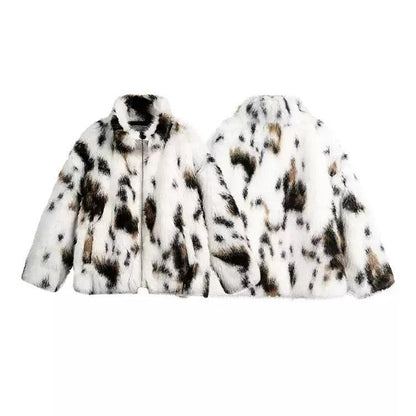 Animal Pattern Furry Jacket