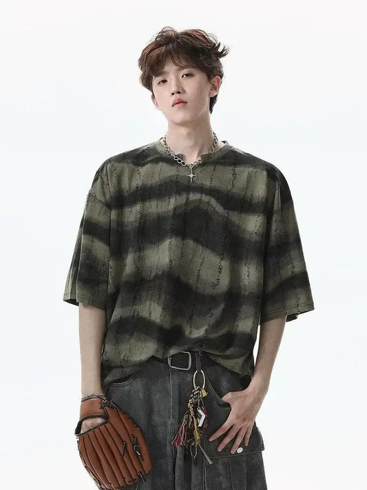 Irregular Striped Loose Fit T-Shirt