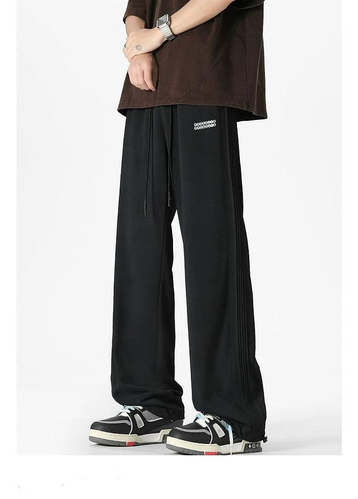 Solid & Charcoal Wash Pleated Pants