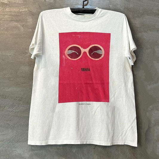 Vintage N!rvana Sunglasses Red T-Shirt