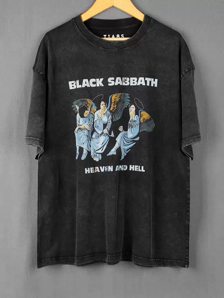 Vintage Bl@ck S@bbath Heaven and Hell T-Shirt