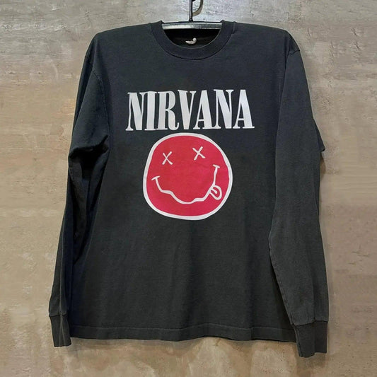 Vintage N!rvana Smiley Longsleeve T-Shirt