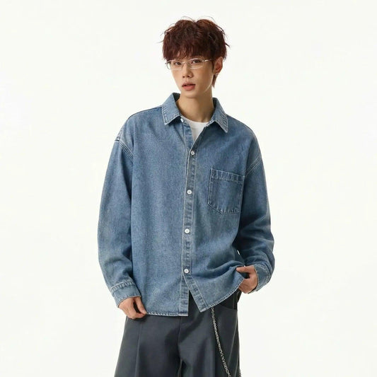 Washed Pocket Detail Denim Shirt