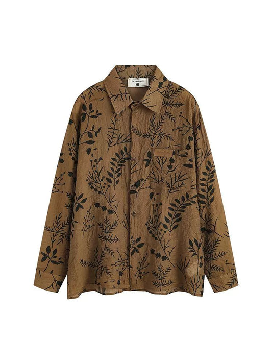 Leaf Print Pattern Shirt