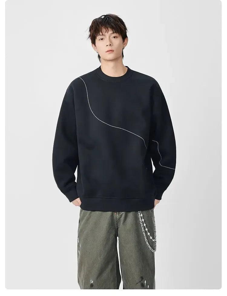 Lined Contrast Casual Fit Crewneck