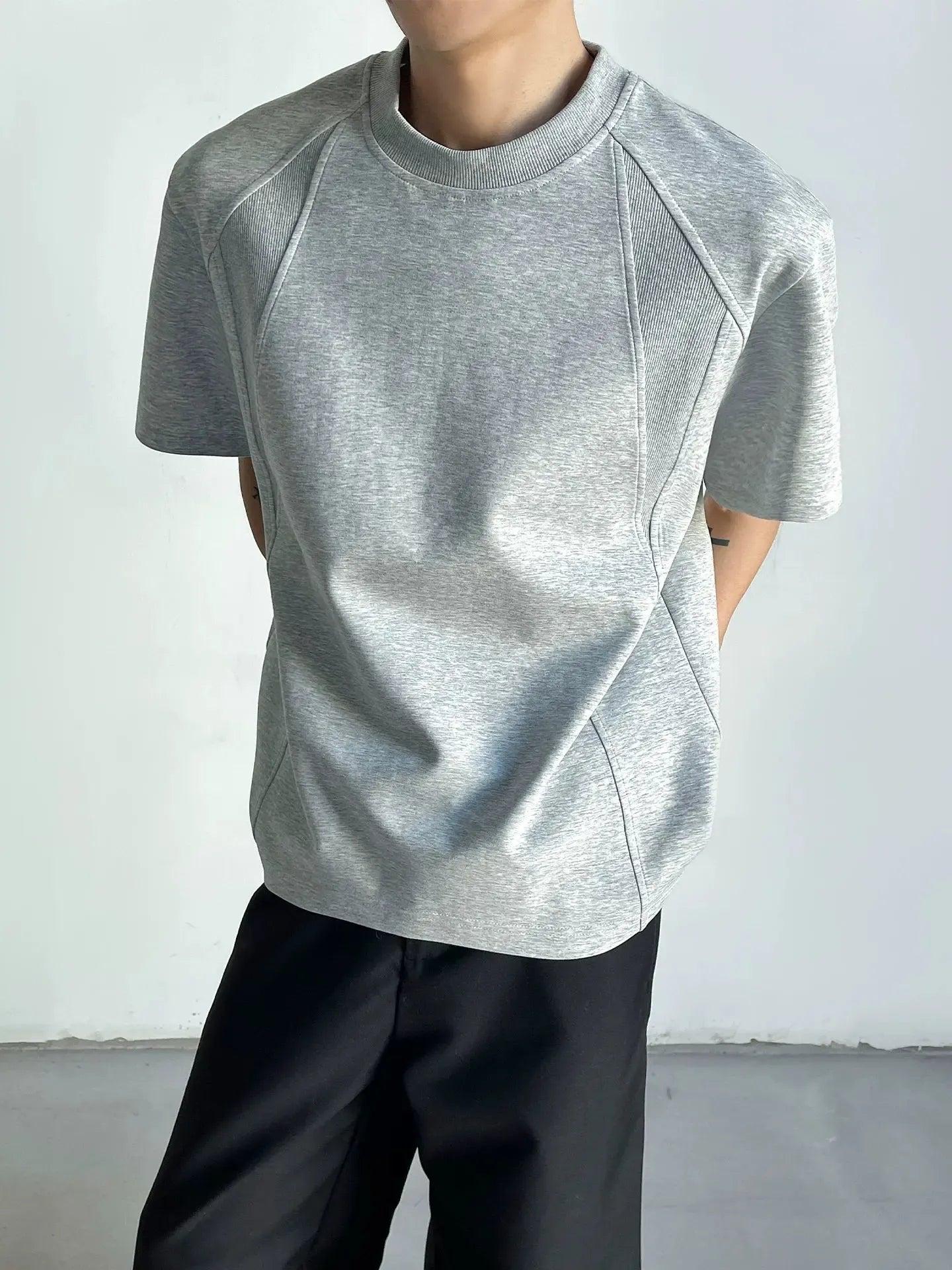 Spliced Panel Crewneck T-Shirt