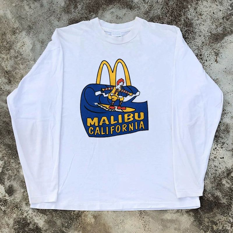 Vintage Malibu Surfing Long Sleeve T-Shirt