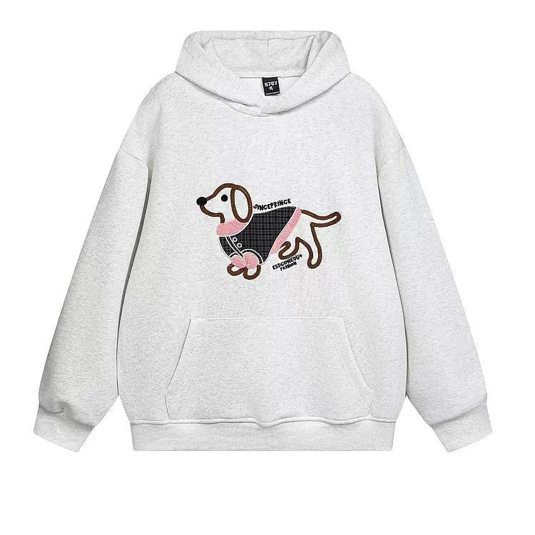 Puppy Embroidery Hoodie